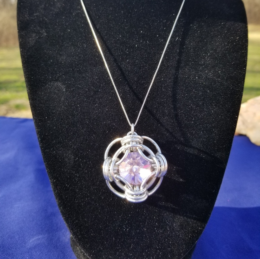 Pink crystal pendant